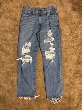 Levi's '94 Baggy Jeans Womens 28x31 Distressed Ripped Blue Denim Medium Wash